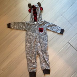 Reindeer Plaid Zip Outfit